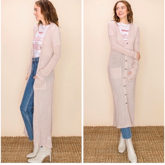 Longline button down cardigan - Picture 6 of 9